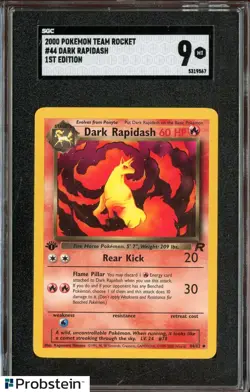2000 Pokemon Team Rocket 1st Edition #44 Dark Rapidash SGC 9 MINT - Image 1