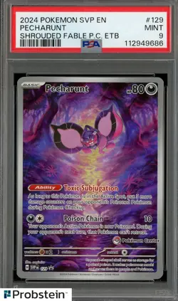 Pokemon Shrouded Fable Pecharunt 129 Pokemon Center ETB PSA 9 Mint - Image 1