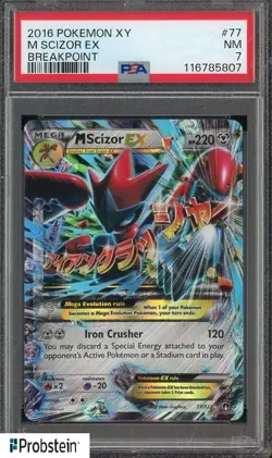 2016 Pokemon XY Breakpoint #77 M Scizor Ex PSA 7 NM - Image 1