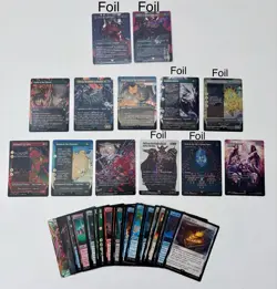 MTG: Final Fantasy 34 Card Lot w Vincent Valentine & Golbez Borderless Foil NM - Image 1