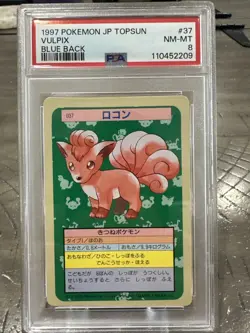 1997 Pokemon Japanese Vulpix Blue Back Topsun 37 PSA 8 Graded Card - Image 1