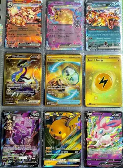 Binder Collection Lot of 40 Pokemon Cards Mixed EX Holo V Vmax Full Art - Image 1