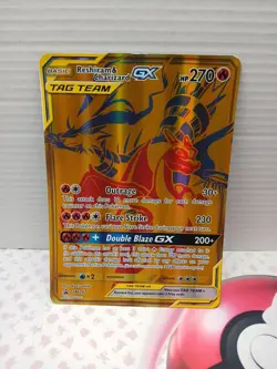 Pokemon Card - Reshiram & Charizard GX - SM247 - Black Star Promo LOOK! Jumbo - Image 1