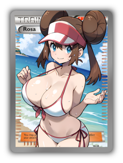 Rosa Trading Card - Sexy Adult Anime Waifu Custom Made Trainer | PARODY - Image 1