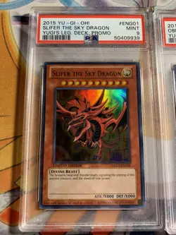 Yugioh Egyptian God Card Set Slifer, Obelisk, Ra YGLD-ENG01, ENG02, ENG03 PSA 9 - Image 4