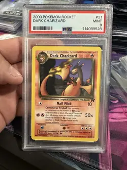 PSA 9 DARK CHARIZARD 21/82 Non-Holo Rare Team Rocket 2000 - Pokemon Card WOTC - Image 2