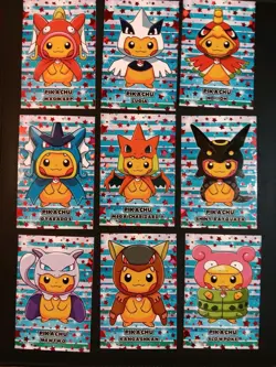 Pokemon 2024 Card Database Christmas Poncho Pikachu Red Set 9 Cards Peru - Image 1