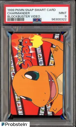 1999 Pokemon Snap Smart Card Blockbuster Video Charmander PSA 9 MINT - Image 1