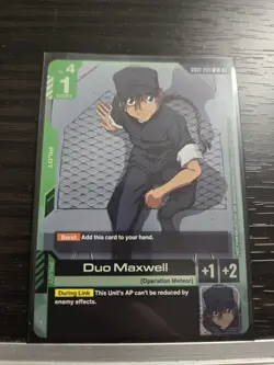 Duo Maxwell Participant Alternate Art Foil GD01-090 R Gundam TCG Card Game - Image 1
