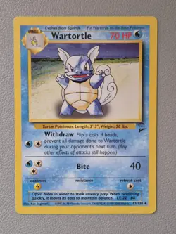Pokemon TCG Wartortle Card 63/130 Non-Holo, Base Set 2 NM/MT - Image 3