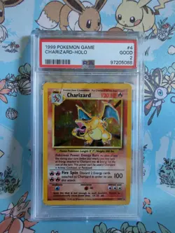 CHARIZARD BASE SET HOLO 1999 POKEMON CARD 4/102 PSA 2 WIZARDS OF THE COAST - Image 1