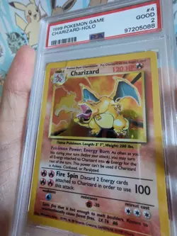 CHARIZARD BASE SET HOLO 1999 POKEMON CARD 4/102 PSA 2 WIZARDS OF THE COAST - Image 3