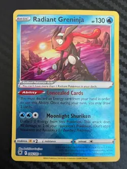 Pokemon TCG Radiant Greninja Holo Rare Card 046/189 Swsh10: Astral Radiance NM - Image 1