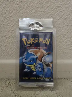 Blastoise Artwork BASE SET Long Crimp Sealed Booster Pack (Card Saver Included) - Image 1