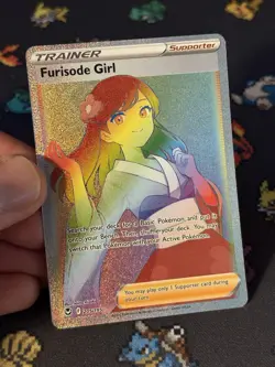 Pokemon Cards Furisode Girl 205/195 Rainbow Secret Rare Silver Tempest - (NM) - Image 2
