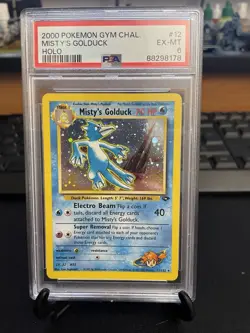 Pokemon TCG Misty's Golduck Gym Challenge 12 Holo Unlimited Rare Card PSA 6 - Image 1