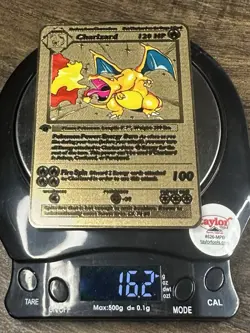 Charizard 1st Edition Gold Pokemon Custom Metal Fan Art Card - Image 3