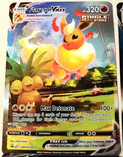 TCG Pokemon Jumbo Card Lot of 9 Cards With Ultra Rare Flareon Vmax SWSH180 - Image 9