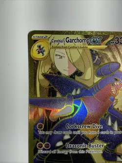 Cynthia’s Garchomp Ex 241/182 Destined Rivals Gold Hyper Rare Card Pokemon - Image 2