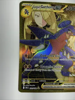 Cynthia’s Garchomp Ex 241/182 Destined Rivals Gold Hyper Rare Card Pokemon - Image 3