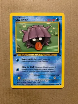 1st Edition Shellder 54/62 Fossil Set - Common Pokemon Card - NM/Mint - Image 1