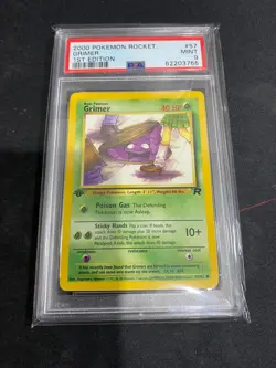 2000 Grimer 1st Edition Common #57 Rocket Pokemon Card Mint PSA 9 - Image 1