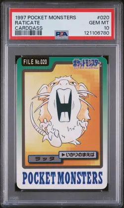 PSA 10 Raticate #020 1997 Pocket Monsters Carddass Japanese Bandai Pokemon Card - Image 1