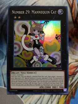 Yugioh Number 29: Mannequin Cat Super Rare OP21-EN009 Near Mint - Image 1