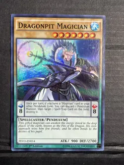 YuGiOh - Dragonpit Magician - PEVO-EN014 - Super Rare - 1st Ed. - NM - Image 1