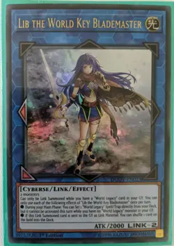 YuGiOh Lib the World Key Blademaster Ultra Rare 1st Edition DUOV-EN023 NM - Image 1