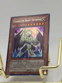 Yugioh Gladiator Beast Octavius GLAS-EN000 1st Edition Secret Very Light Play - Image 2