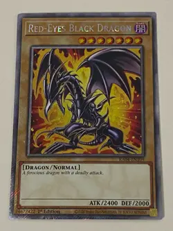 Yugioh - Red-Eyes Black Dragon 1st Edition Platinum Secret Rare NM - Free Holo - Image 1