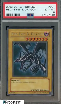 2003 Yu-Gi-Oh! SDJ #001 Red-Eyes B. Dragon PSA 6 EX-MT - Image 1
