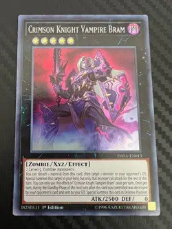 Yugioh Crimson Knight Vampire Bram DASA-EN013 Super Rare 1st Edition LP - Image 1
