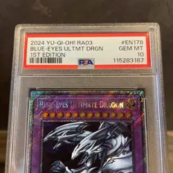 2024 PSA 10 YUGIOH RA03 BONANZA PLATINUM SECRET RARE BLUE EYES ULTIMATE DRAGON - Image 3
