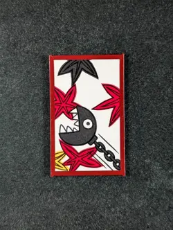 2015 Super Mario Bros Hanafuda Nintendo CHAIN CHOMP (October) - Red Mini Card - Image 1