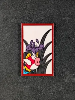 2015 Super Mario Bros Hanafuda Nintendo CHEEP CHEEP (May) - Red Mini Card - Image 1