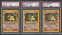 Lot (9) 2000 Pokemon Game Base II #4 Charizard Holo PSA 1 to PSA 9 Cards 1-9 - Image 3
