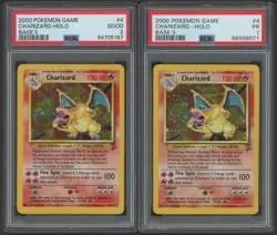 Lot (9) 2000 Pokemon Game Base II #4 Charizard Holo PSA 1 to PSA 9 Cards 1-9 - Image 5