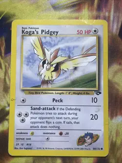 Koga's Pidgey 80/132 - Gym Challenge Pokemon Card TCG WOTC - - Image 1