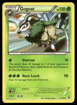 2015 XY BREAKthrough Set Pokemon Card 017 Gogoat LP - Image 1
