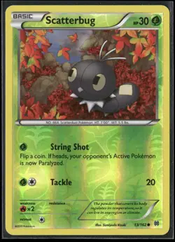 2015 XY BREAKthrough Set Pokemon Card 013 Scatterbug Reverse Foil LP - Image 1