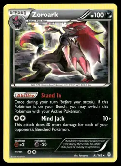 2015 XY BREAKthrough Set Pokemon Card 091 Zoroark LP - Image 1