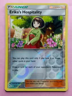 Erika's Hospitality 56/68 Reverse Holo Rare NM Hidden Fates Eng Pokemon TCG Card - Image 1