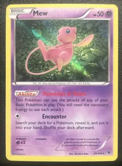Pokemon TCG Mew Holo Rare Card 29/124 Fates Collide NM - Image 1