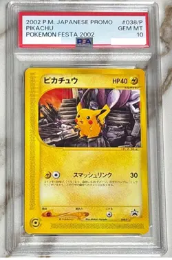 PSA 10 Pikachu #038/P Pokemon Festa 2002 Promo Pokemon Card Japanese - Image 1