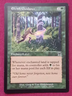 Magic The Gathering ONSLAUGHT ELVISH GUIDANCE green card MTG - Image 1