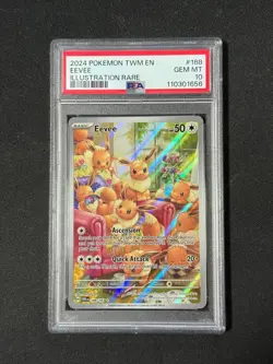 PSA 10 Pokemon Card Eevee 188/167 Twilight Masquerade Illustration Rare - Image 1
