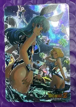 Bunny Bulma Android 18 Dragon Ball Custom Flash Holo Foil Card Anime Waifu ACG - Image 1