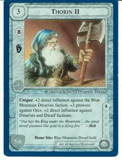 MIDDLE EARTH BLUE BORDER PREMIER RARE CARD THORIN II - Image 1
